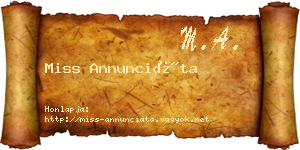 Miss Annunciáta névjegykártya